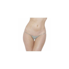 Lame Micro Low Back Tee  Thong - Silver - One Size