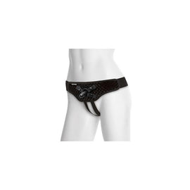 Vac-u-lock Crotchless Velvet Harness with Plug