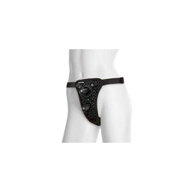 Vac-u-lock Double Penetration Velvet Harness with 2 Plugs