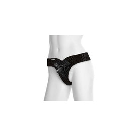 Vac-u-lock Ez Rider Thong Velvet Harness with Plug