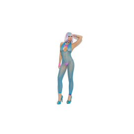Footless Bodystocking - Neon Blue -