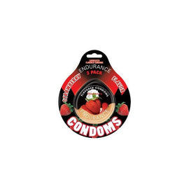Endurance Strawberry Flavored Condoms - 3 Pack