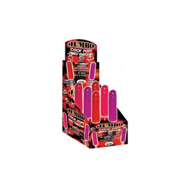Jumbo Fruit Flavor Cock Pops - 6 Count With Counter Display