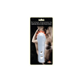 Ecstasy Extension - Light Up Sleeve With Bullet - Clear