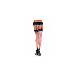 Contrast Backseam Stocking  - Nude/black - Queen Size