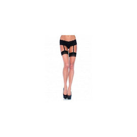 Contrast Backseam Stocking  - Nude/black - One Size