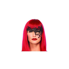 Daring Venetian Applique Eye  Mask - Black