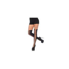 All Tied Up Pantyhose with Opaque Faux Thigh High Boot Detail - One Size