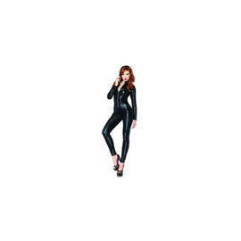 Lam Zipper Front Catsuit - Medium