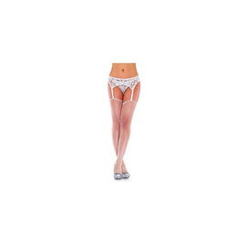 Lace Garterbelt and Thong -  White - One Size