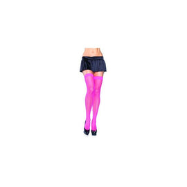 Fishnet Thigh Highs - Neon  Pink - One Size