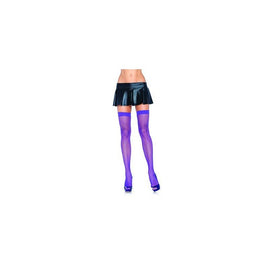 Fishnet Thigh Highs - Purple  - One Size