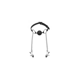 Hinder Silicone Breathable  Ball Gag and Nipple Clamps