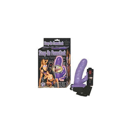 Strap On Power Cock with Vibrating Rabbit - Purple