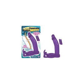 Double Penetrator Rabbit Cockring - Purple