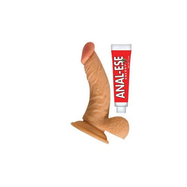 All American Whoppers 6.5-Inch Curved Dong With Balls And Lube