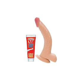 All American Whoppers 8-Inch Curved Dong With Balls And Lube
