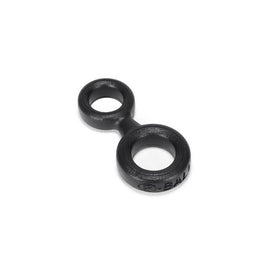 8-ball Cockring with Attached Ball-ring Oxballs - Black