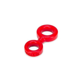 8-ball Cockring with Attached Ball-ring Oxballs - Red