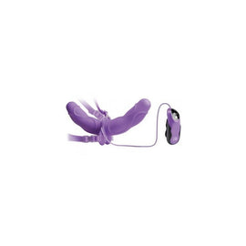 Fetish Fantasy Elite Vibrating Double Delight Strap-On - Purple