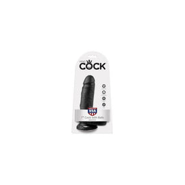 King Cock 7-inch Cock with  Balls - Black