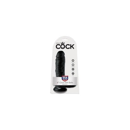 King Cock 8-inch Cock with  Balls - Black