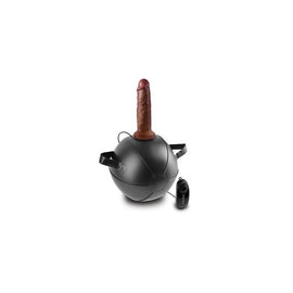 King Cock Vibrating Mini Sex Ball with 7" Dildo -  Brown