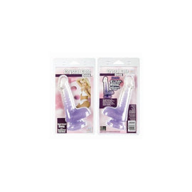 Crystal Cote Silicone Double Dong 4.5-inch - Purple