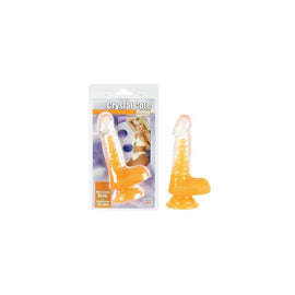 Crystal Cote Silicone Dong With Superior Suction 4.5-inch - Peach