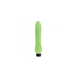 Glow In The Dark Jelly Penis Vibrator - Green 7-inch