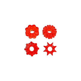 Basic Essentials Cockrings 4 Pack - Red