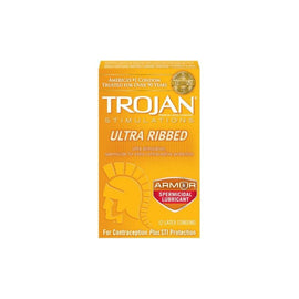 Trojan Ribbed Spermicidal Lubricant Condoms - 12 Pack TJ94550
