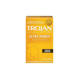 Trojan Ultra Ribbed Lubricated Condoms - 12 Pack TJ94750