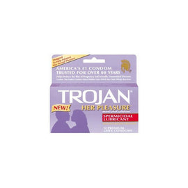 Trojan Her Pleasure Spermicidal Lubricant Condoms - 12 Pack